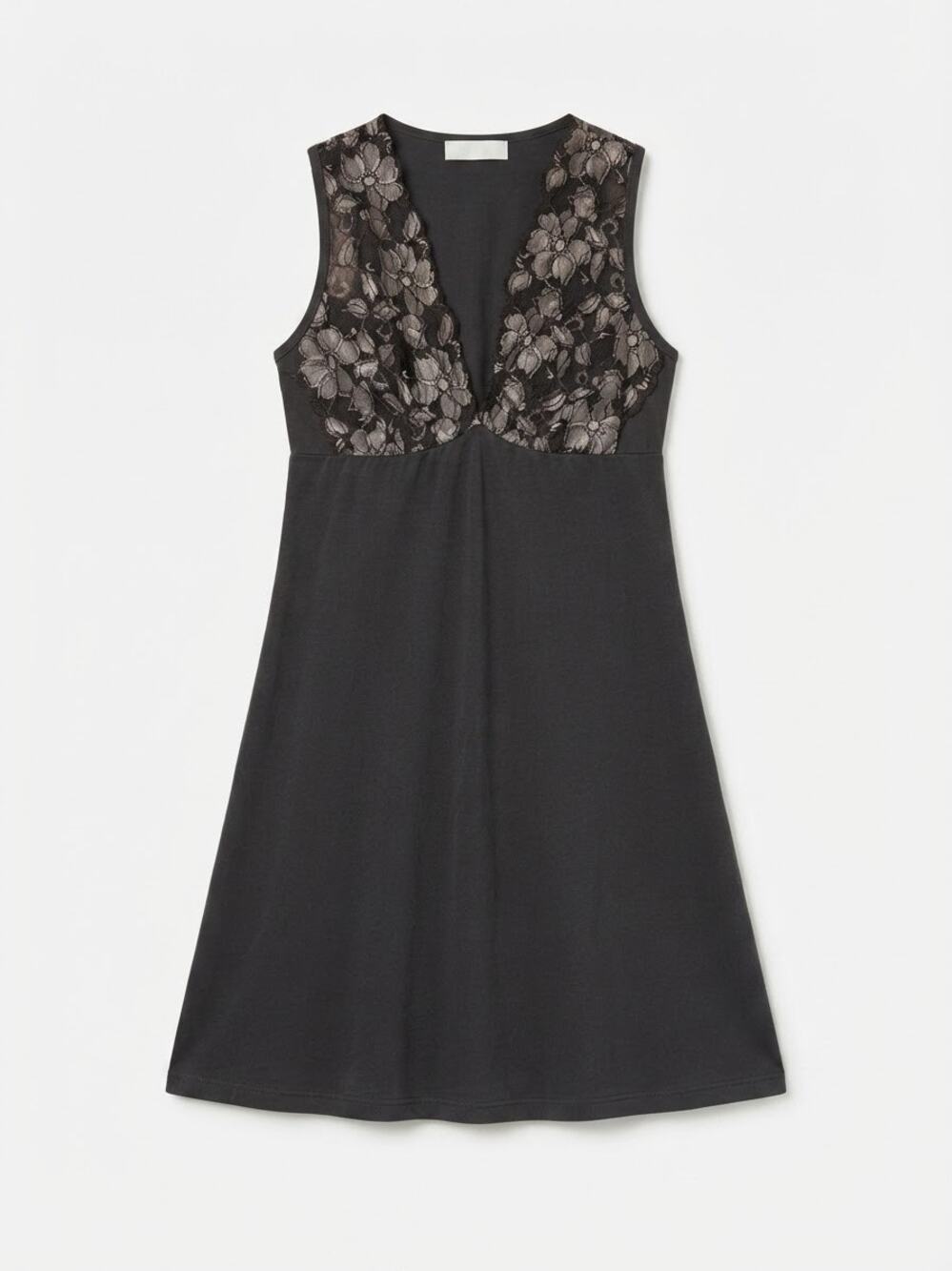 W.O.O. Womens Black Dress Size 1 Cotton Floral Lace V-Neck Sleeveless Casual